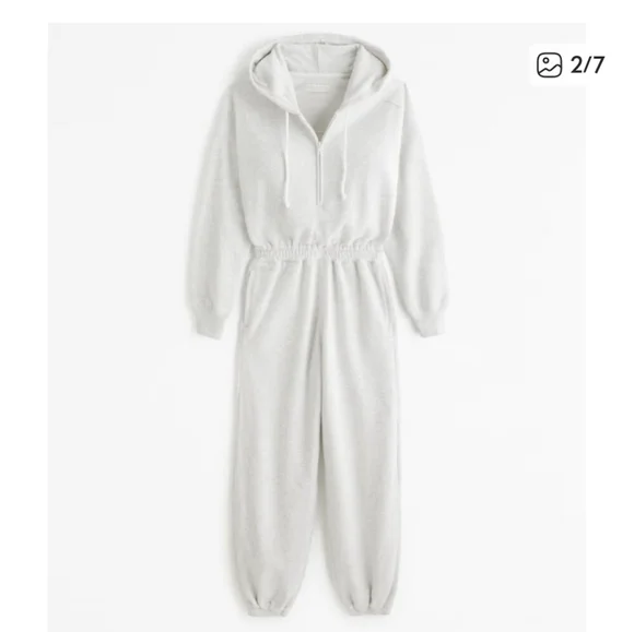Abercrombie & Fitch Light Gray Jumpsuiz MEDIUM TALL - Picture 2 of 6